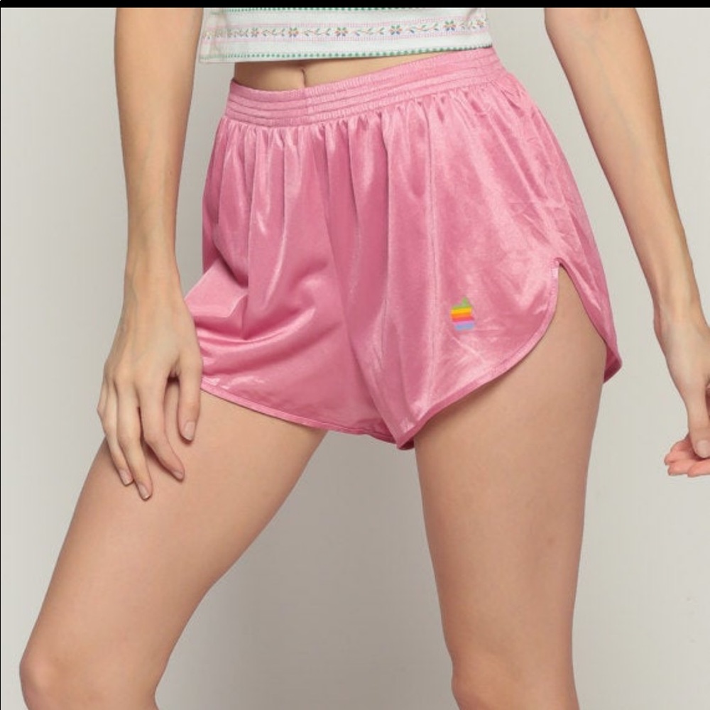 Jogging Shorts 80s Running APPLE MAC Gym Vintage - Picture 3 of 5